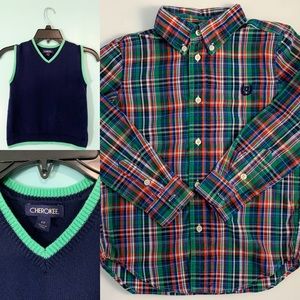 5T Set, Cherokee Vest & Chaps Shirt. LIKE NEW